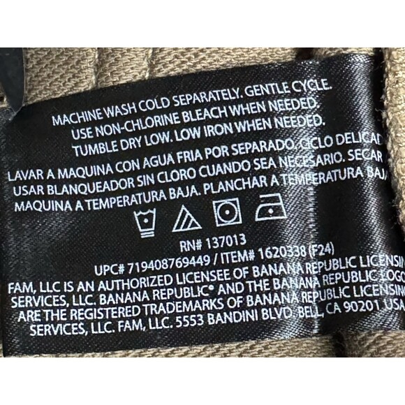 Banana Republic Mens Size 30x34 Tan 5 Pocket Pants Slim Fit Stretch Denim - Picture 10 of 10